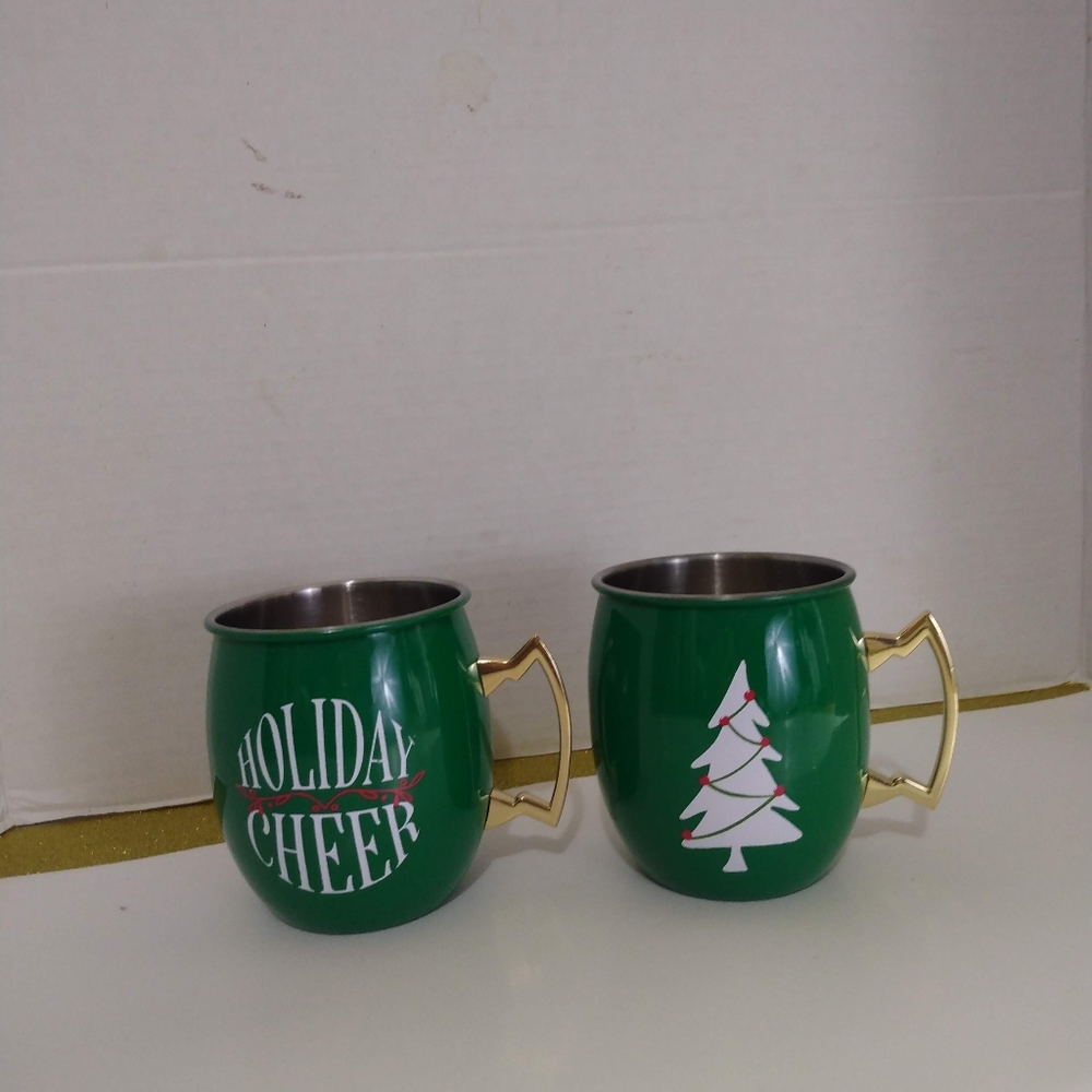 Holiday Cheer Tin Christmas Mug Set